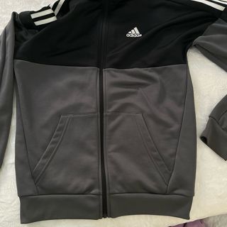Sudadera Adidas con capucha negra y gris talla S