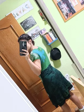 Vestido corto Desigual Verde