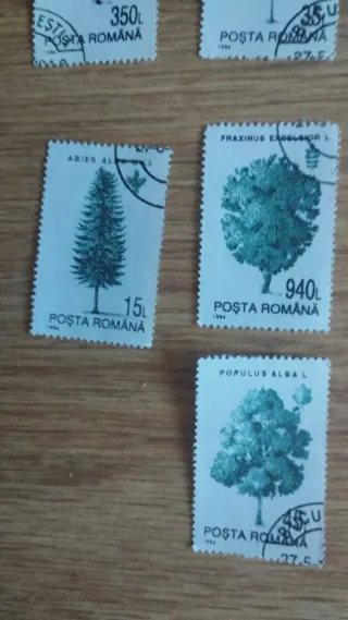 10 Sellos de árboles de Rumanía - Lote 119