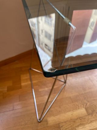 Mesa cristal 140x90 patas metal
