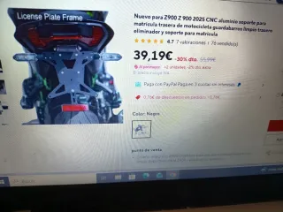 Soporte Matrícula Corto Z900