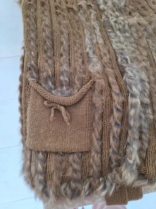Chaleco y Bolso Beige/Marrón Talla Única