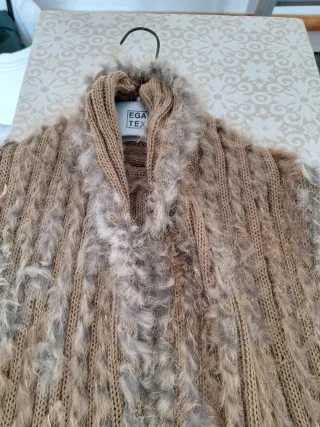 Chaleco y Bolso Beige/Marrón Talla Única