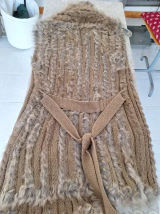 Chaleco y Bolso Beige/Marrón Talla Única