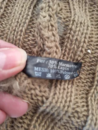 Chaleco y Bolso Beige/Marrón Talla Única