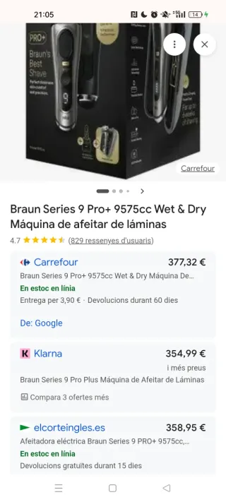 Afeitadora Braun Series 9 PRO+