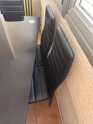 Mesa de comedor cristal y metal