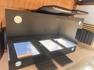 Mesa de comedor cristal y metal