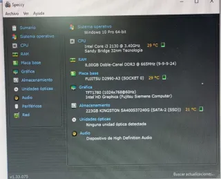 Ordenador Fujitsu i3-2130 8GB RAM