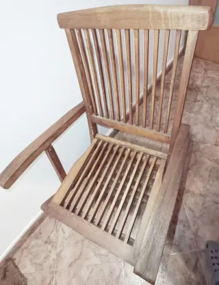 Silla de Jardín Exteriores. Plegable Madera Teca