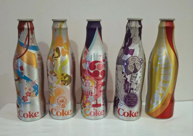 Set 5 Botellas Coca Cola M5 Aluminio