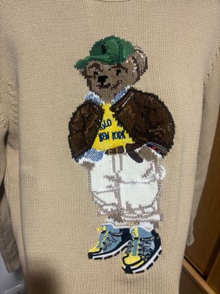 Jersey Polo Ralph Lauren Oso Marrón Beige Nuevo