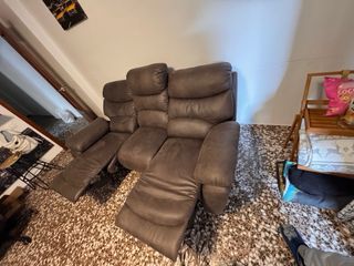 Sofá Eléctrico 3 Plazas Marrón