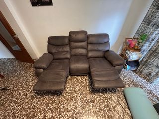Sofá Eléctrico 3 Plazas Marrón