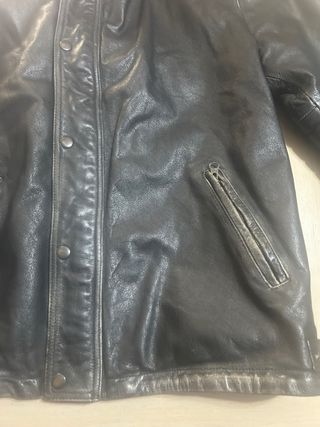 Cazadora de piel hombre negra