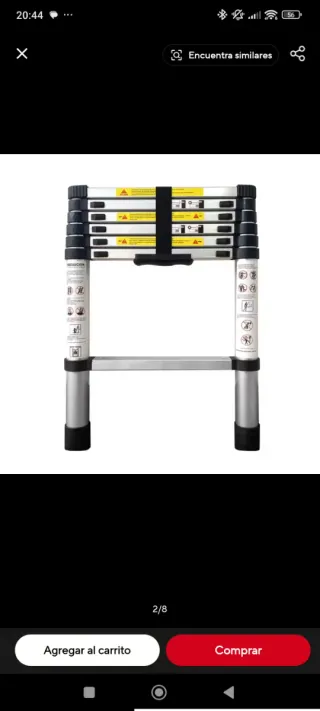 Escalera Aluminio Plegable Nueva 3.8M