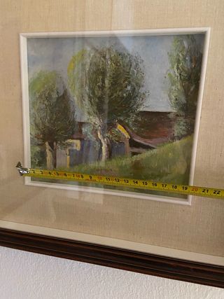 Quadro paesaggio vintage con cornice