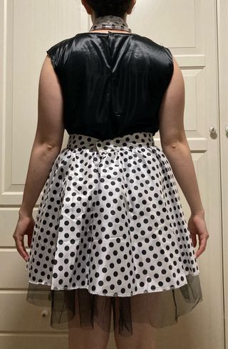 Disfraz carnaval adulto años 80 lunares