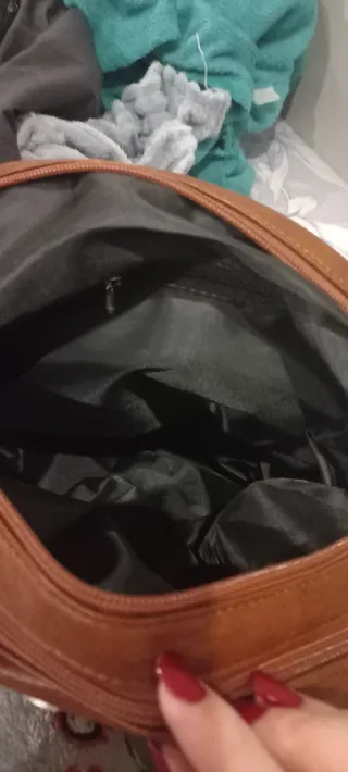 Mochila de cuero marrón