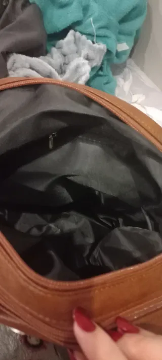 Mochila de cuero marrón