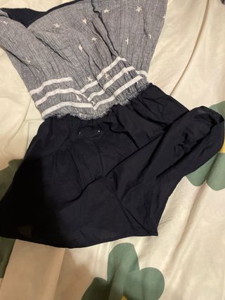 Conjunto Falda y Top azul con Estrellas blancas