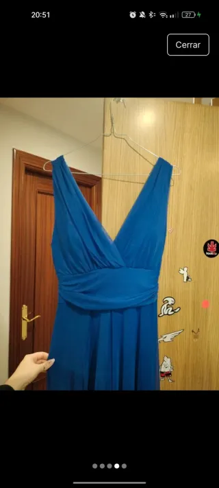 Vestido largo tul azul