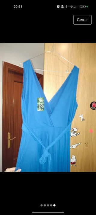 Vestido largo tul azul