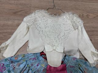 Vestido Fallera Blanco y Azul