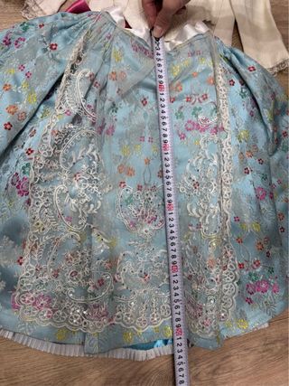 Vestido Fallera Blanco y Azul