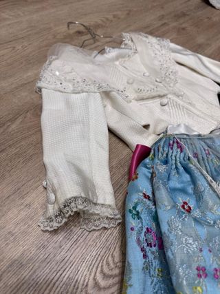 Vestido Fallera Blanco y Azul