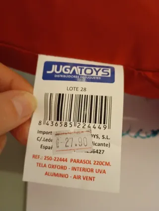 Sombrilla JUGATOYS 220cm Aluminio