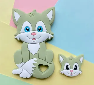 Mordedores de silicona temática felina