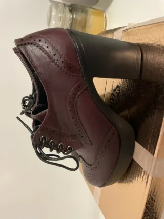 Francesine con tacco nero e bordeaux