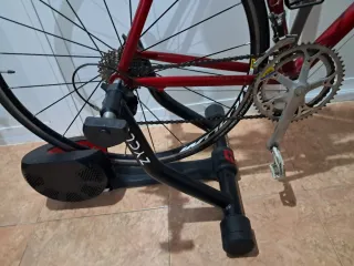 Bicicleta urbana fixie y rodillo