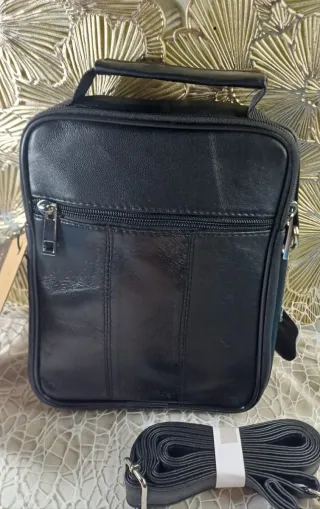 Bolso piel hombre bandolera cremallera
