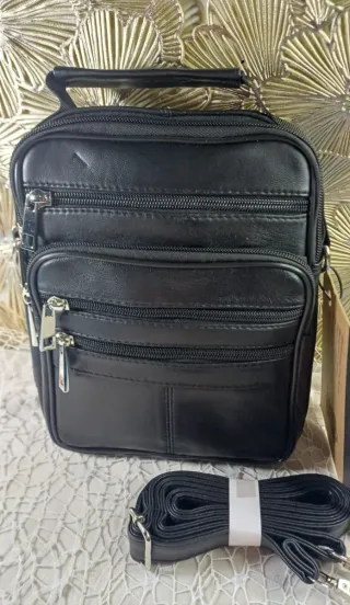 Bolso piel hombre bandolera cremallera