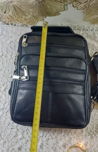 Bolso piel hombre bandolera cremallera