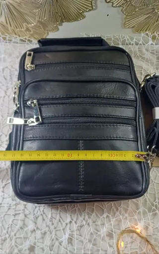 Bolso piel hombre bandolera cremallera