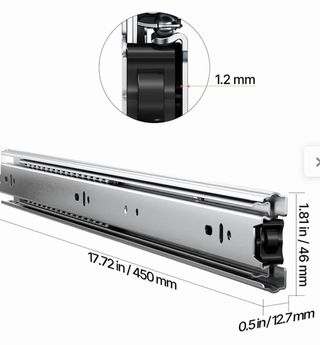 Guias de cajón metálicas con tornillos