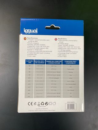 Cargador Universal Iggual 45W CUA-11T-45W