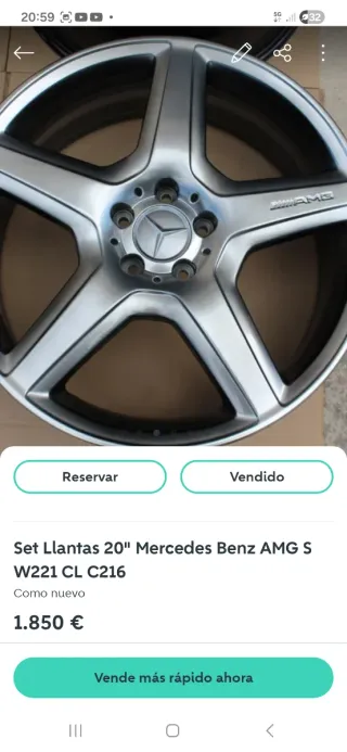 1 / 4 set de 4 llantas amg 20"