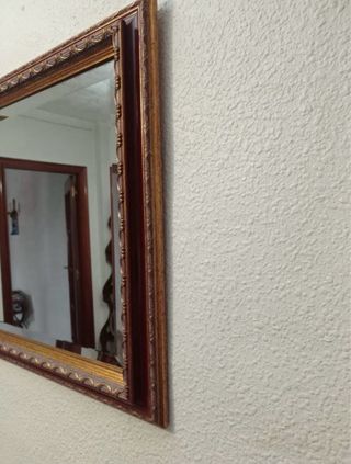 Espejo decorativo madera y dorado