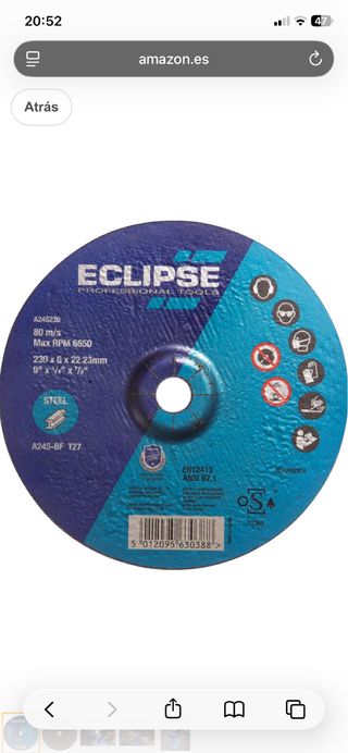 1 Disco corte Eclipse 230mm