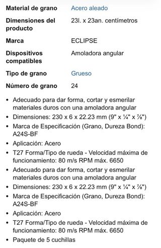 1 Disco corte Eclipse 230mm