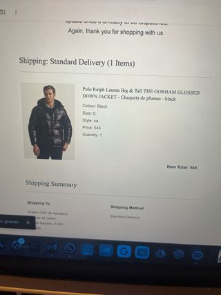 Abrigo Ralph Lauren Negro Nuevo