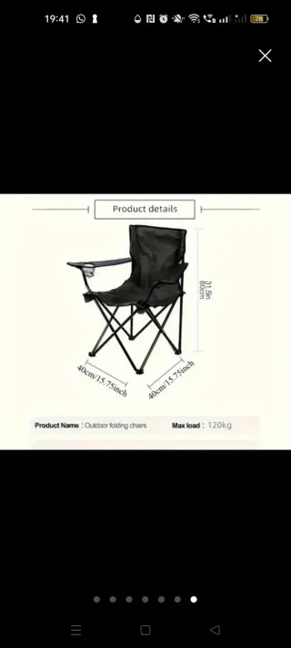 Silla plegable camping- NUEVA