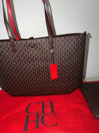 Bolso CH Carolina Herrera Marrón y Rojo