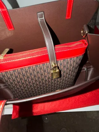 Bolso CH Carolina Herrera Marrón y Rojo
