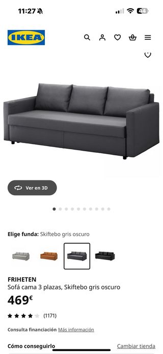 Sofá Cama Gris Tela