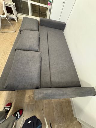 Sofá Cama Gris Tela